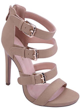 Glaze Women's Strappy Buckle Zip Back Heeled Sandal