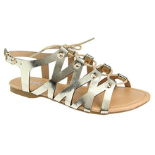 BELLA MARIE CHELSSI-10 Women's Lace Up Buckle Strap Gladiator Flat Sandals