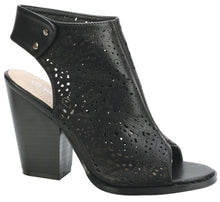 Nature Breeze Women's Laser Cut Open Back Heel Open Toe Bootie