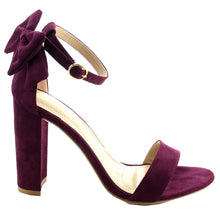 Elegant Footwear Women's Bow Open Toe Strappy Block Heel Sandal