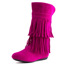 Kali Women's 2 Layer Fringe Faux Suede Boots (Adults)