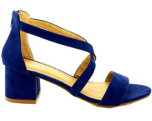 Refresh Footwear Women's Strappy Crisscross Front Zip Back Block Heel Sandal