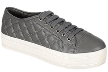 Breckelles DI87 Women Leatherette Quilted Cap Toe Flatform Sneaker