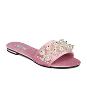 Women Velvet Faux Pearl Sandal - Casual, Dressy, Trendy - Pearl Slide - GH30 By Cape Robbin