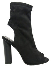 Betani Women's Peep Toe Cut Out Open Back Heel Zipper Bootie
