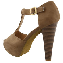 Top Moda Women's Peep Toe T-Strap Buckle Platform High Heel Sandal