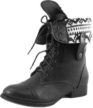 DBDK Elegant Womens Faux Leather Combat Boot