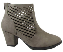 City Classified Women's Miami Perforated Laser Cut Chunky Heel Bootie