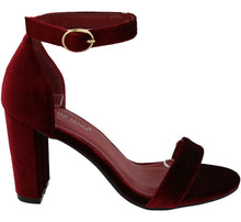 Top Moda Women's Velvet Strappy Open Toe Mary Jane Platform Sandal