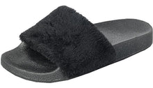Forever Link Women's Faux Fur Slip On Flip Flop Slide Sandal