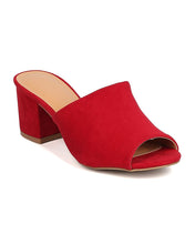 Women Faux Suede Chunky Heel Mule - Casual, Everyday, Dressy - Peep Toe Pump - GC40 By Wild Diva