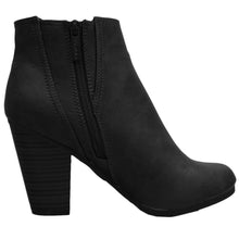 Breckelle's Women's Elastic Panel Inner Zip Chunky Heel Bootie