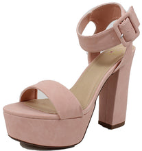 Delicious Women's Open Toe Thick Wide Strap Ankle Strap Block Heel Sandal