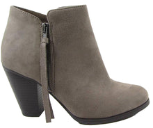 Soda FE69 Women's Classic Fringes Side Zipper Stacked Block Heel Ankle Booties