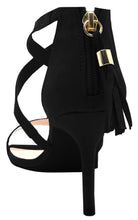 Qupid Women's Cross Over Ankle Strappy Open Toe Mid Heel Dress Sandal