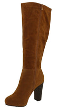 Refresh Women's Ringo-03 Knee High Side Zipper Closure Chunky High Heel Dress Boots