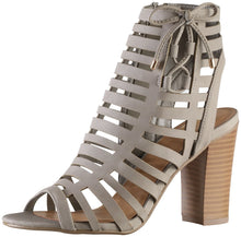 Delicious by Soda Women's Server Geometric Cut Out Caged Peep Toe Heeled Sandal