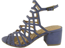 City Classified Women's Geometric Caged Cutout Chunky Heel Sandal