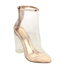 X2B FG97 Women's Ankle High Peep Toe Lucite Heel Bootie Sandals