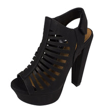 MANJI! Speed Limit 98 Women's Peep Toe Slingback CutOut Platform Chunky Heel Sandals