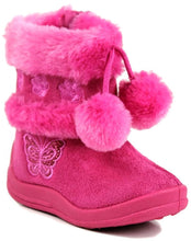 Kali Footwear Little Girl's Zello Glitter Pom Pom Boots