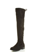 Forever Link Womens Over Knee High Drawstring Tie Lace Up Chunky Thick Heel Boots
