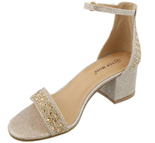 Top Moda Women's Studded Strappy Stacked Block Heel Sandal