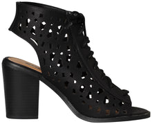 Soda Women's Zuba Cutout Lace Up Bootie