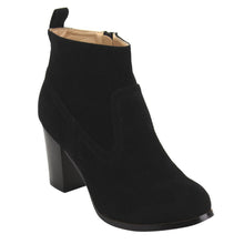 Chase & Chloe Emery-2 Women's Classic Side Zipper Mid Stacked Chunky Ankle Booties