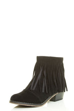 Breckelle's Womens Almond Toe Fringe Tassel Chunky Heel Cowboy Mid Calf Ankle Bootie