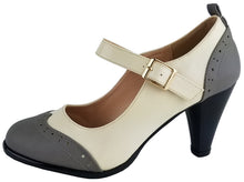 Chase & Chloe Dora-2 Women's Round Toe Two Tone Mary Jane Pumps