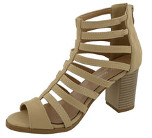 Top Moda Women's Cutout Zip Back Stacked Chunky Heel Sandal