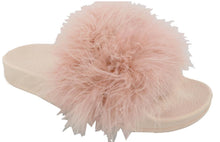 Top Moda Women's Marabou Flip Flop Slip On Slide Slipper Sandal