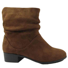 Soda Energy Women's Slouchy Pull On Low Block Heel Ankle Booties