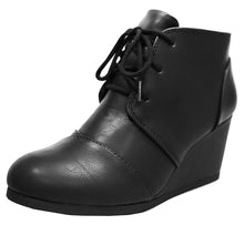 Cambridge Select Women's Lace Up Wedge High Heel Ankle Boot