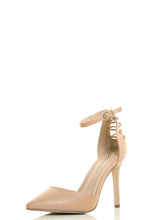 Breckelles Womens Pointy Closed Toe Ankle Strap Lace Up High Heel Pump Sandal