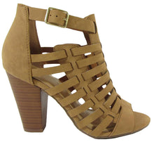 Delicious Women's Cutout Caged Buckle Stacked Chunky Heel Bootie