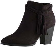 Delicious Women's Issey Braided Tassel Stacked Heel Bootie