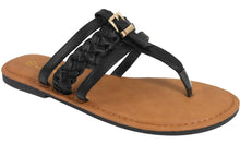Jynx Women's Braided Buckle Thong Flat Sandal