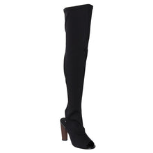 Cape Robbin CONNIE-1 Womens Lycra Over the Knee Thigh High Peep Toe Boots