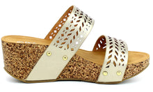Refresh Footwear Women's Slip On Laser Cut Platform Sandal
