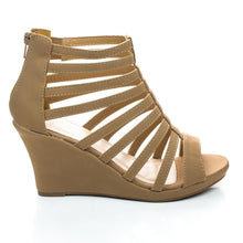 Top Moda Women's Gladiator Inspired Bird Cage Wedge