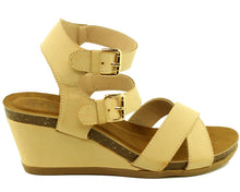 Refresh Footwear Women's Double Buckle Strappy Crisscross Wedge Sandal