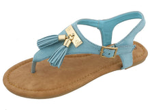 Top Moda Women's Grommet Tassel Fringe Flat Thong Sandal