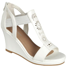 Forever Link Women's T-Strap Cutout Detail Zip Back Wedge Sandal...