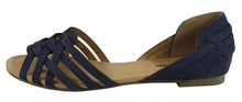 Paprika Womens SCORIA Woven Pattern Leather Synthetic Sole d'Orsay Flat Sandals