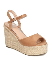 Women Faux Suede Espadrille Platform Wedge - Dressy, Spring, Party - Peep Toe Wedge GC12 By Betani