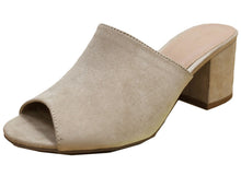Wild Diva Women's Slip On Peep Toe Stacked Chunky Heel Mule