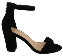 Top Moda Women's Ankle Wrap Back Zip Chunky Block Heel Open Toe Dress Sandal