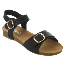 Refresh IE26 Women's Metallic Buckle Ankle Strap Flat Beach Sandal